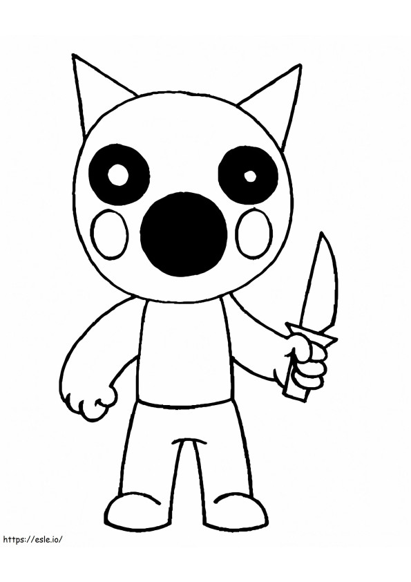 Foxy Piggy Roblox coloring page
