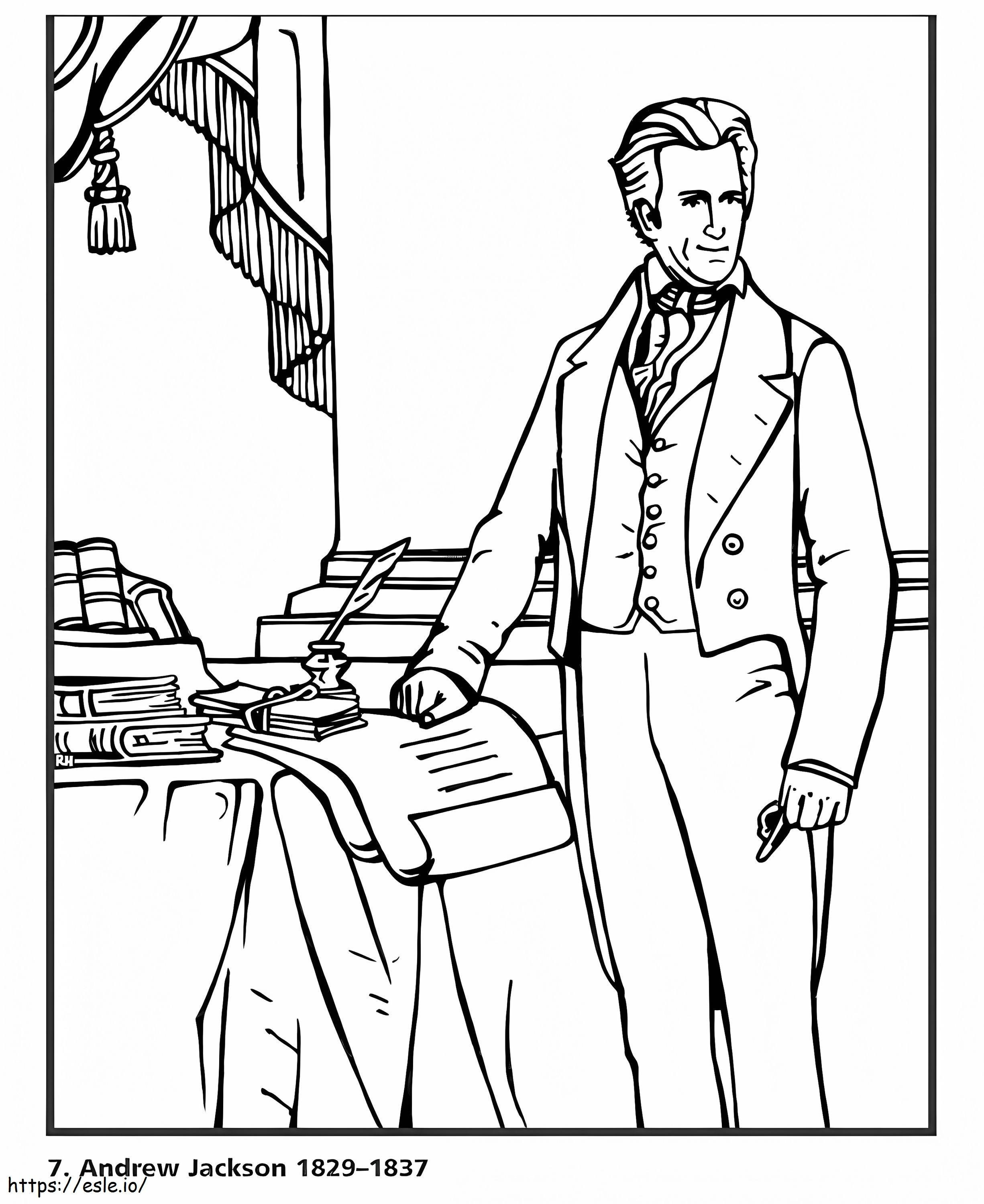 Andrew Jackson imprimabil de colorat