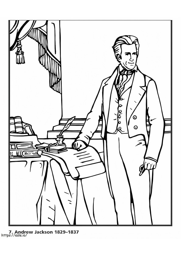 Andrew Jackson imprimabil de colorat