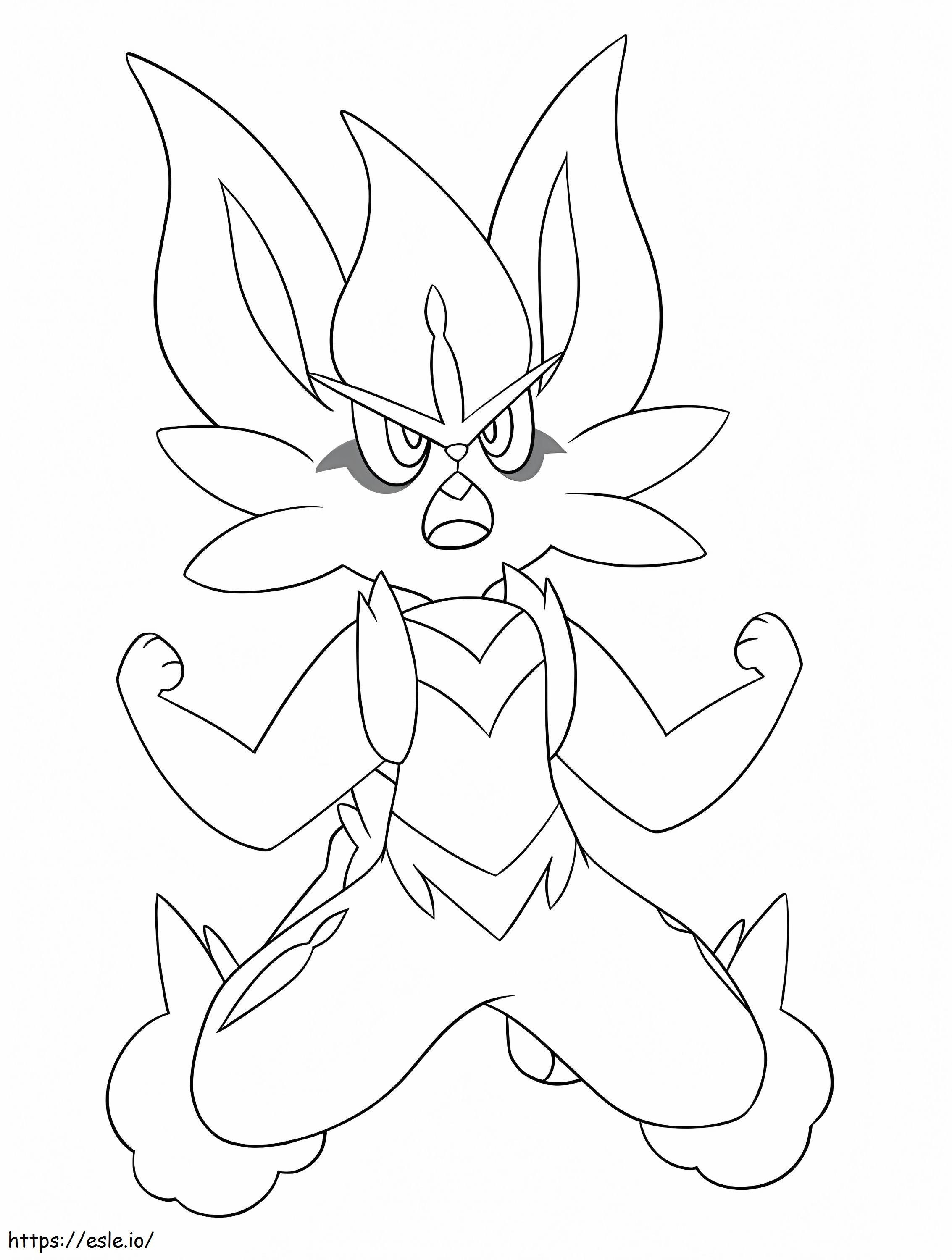 Angry Cinderace coloring page