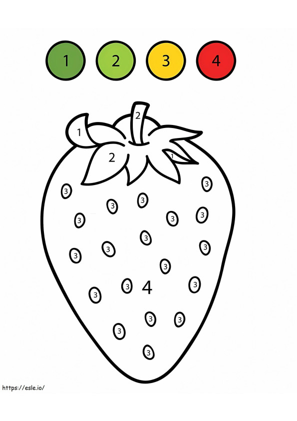 Colorear por números la fruta de fresa para colorear