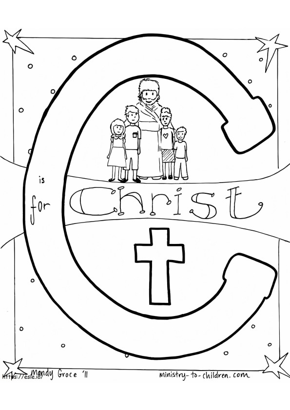 Coloriage C est pour le Christ à imprimer dessin