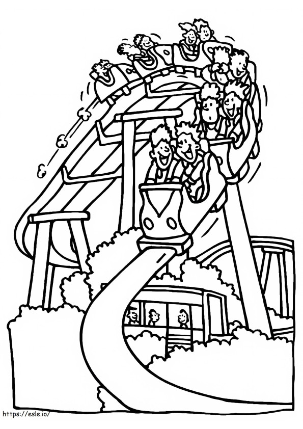 Roller Coaster coloring page
