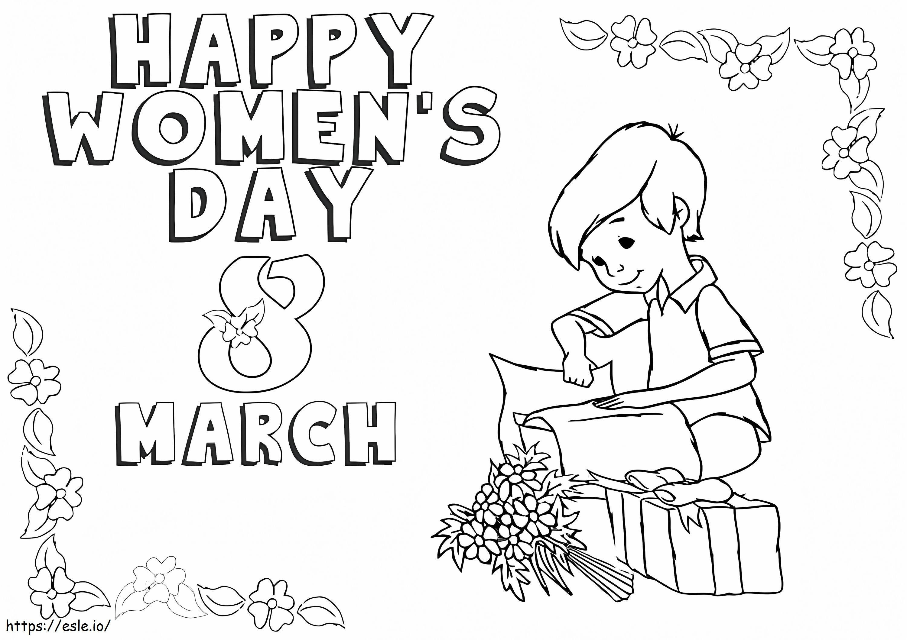Coloriage Coloriage de la Journée de la femme en mars 1 à imprimer dessin