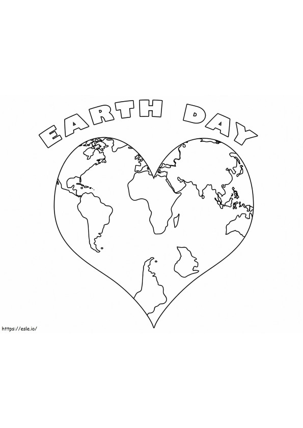 Amo o Dia da Terra para colorir