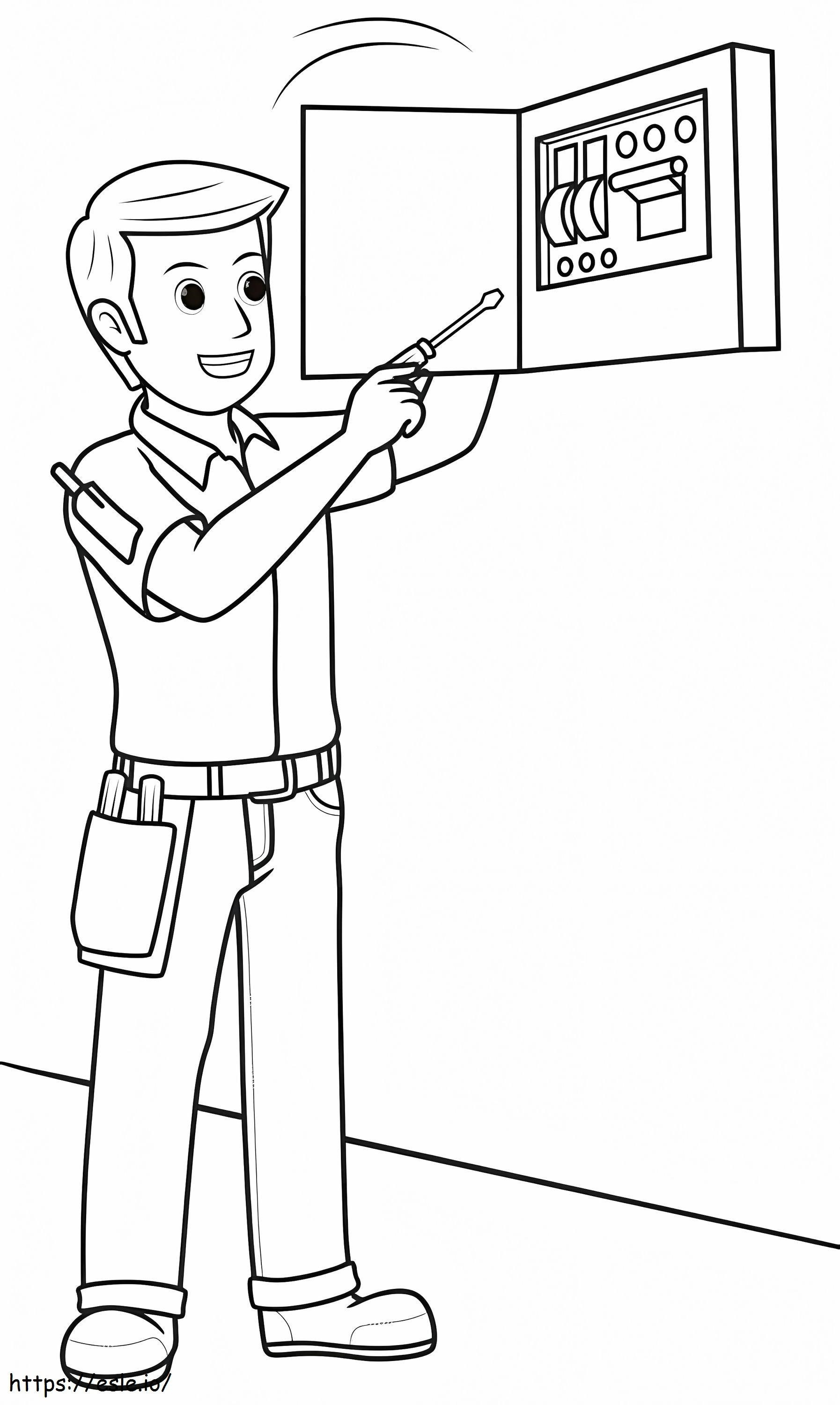Electrician 4 coloring page