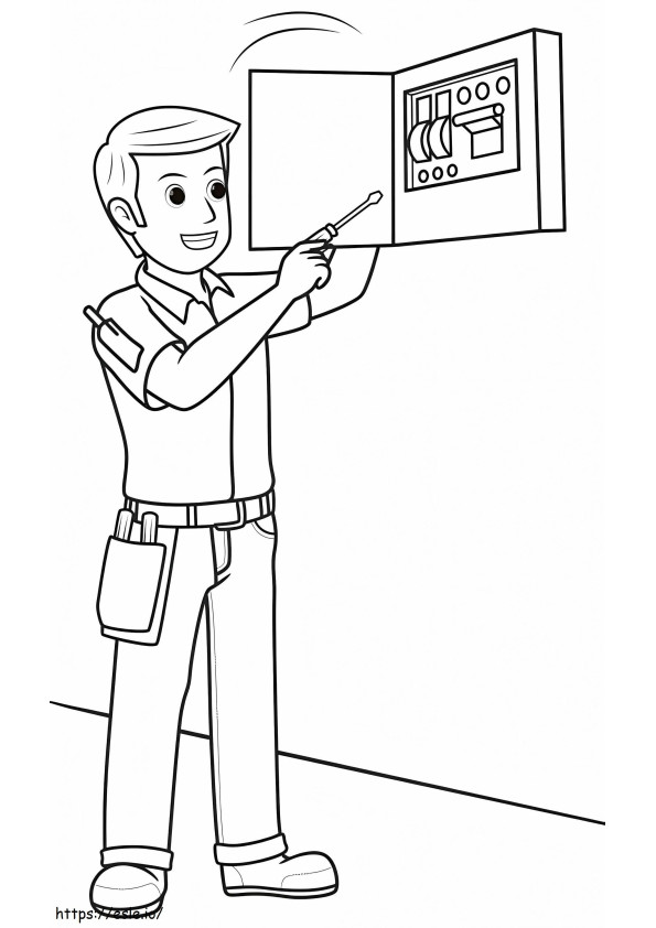 Electrician 4 coloring page
