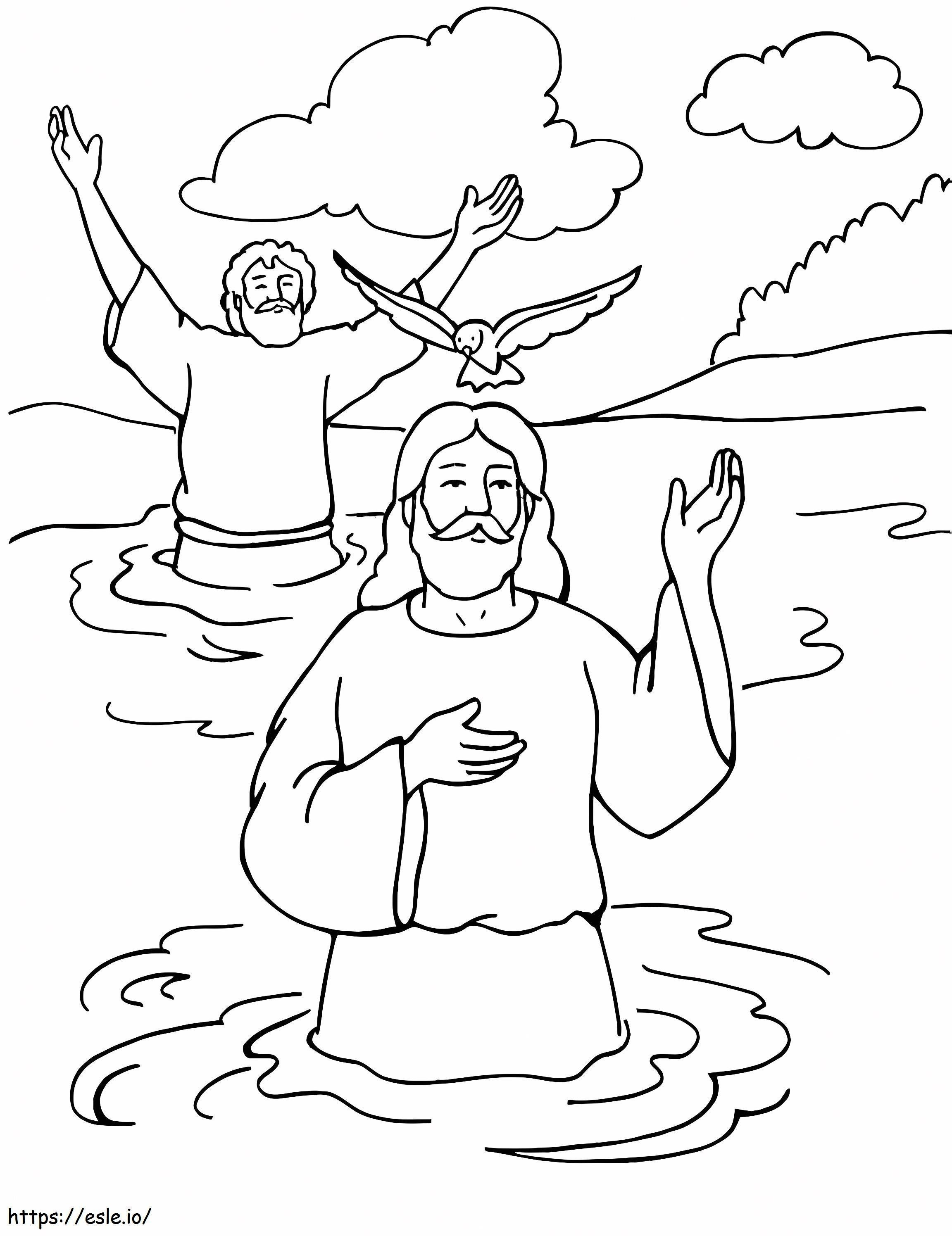 Coloriage Baptême du Christ à imprimer dessin