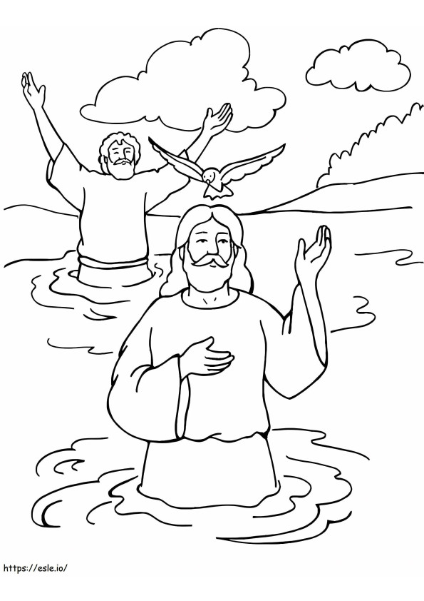 Batismo De Cristo para colorir