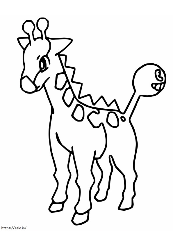 Coloriage Pokémon Girafarig Gen 2 à imprimer dessin