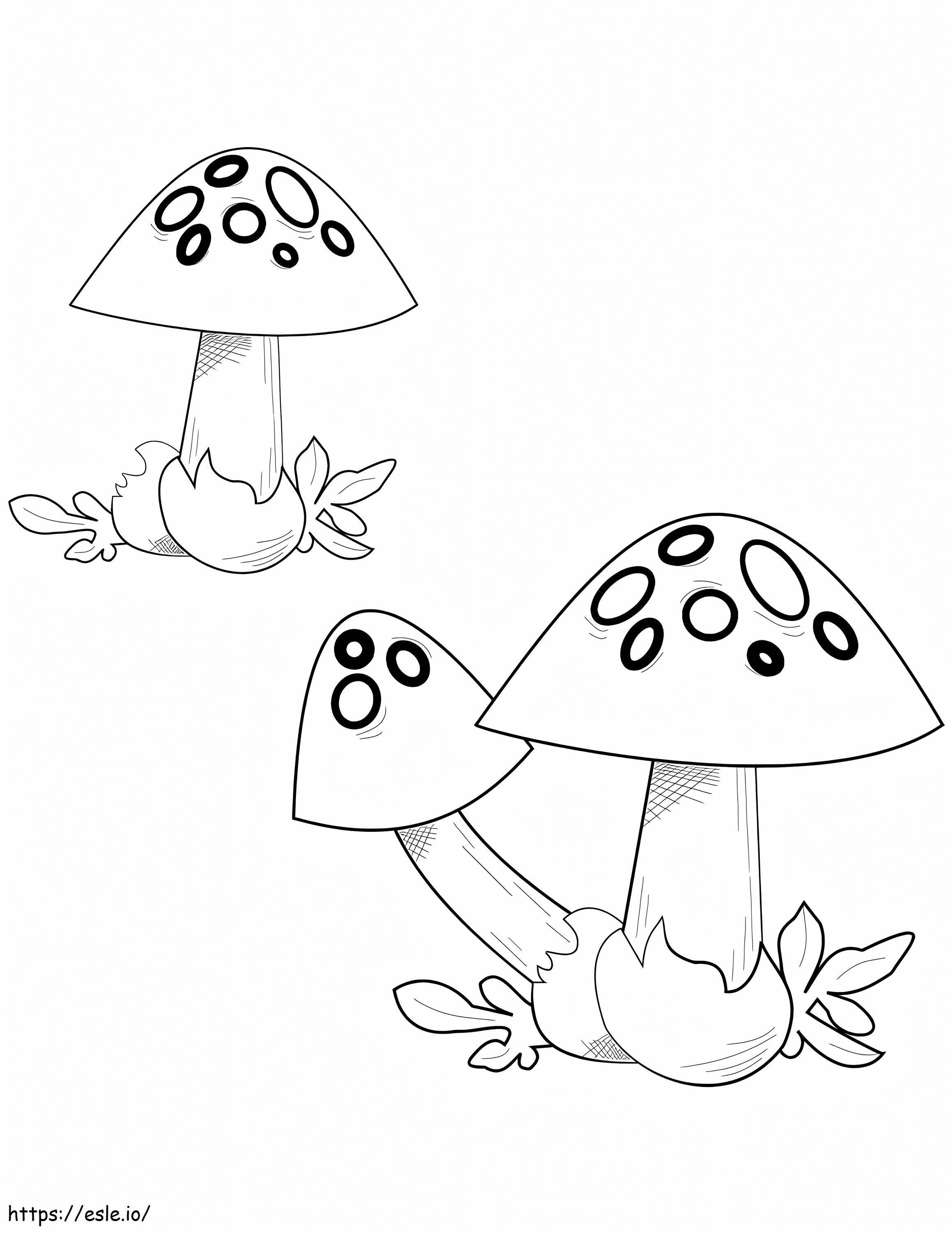 Cogumelos 7 para colorir