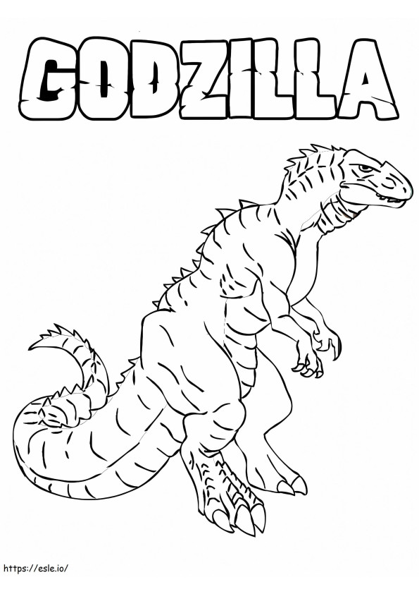 Coloriage Énorme Godzilla à imprimer dessin