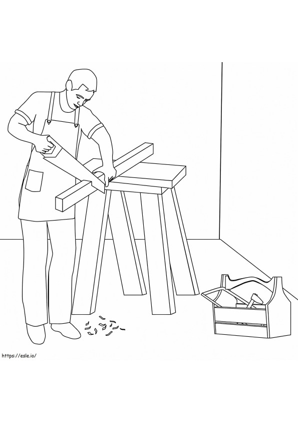 Carpenter Is Working coloring page