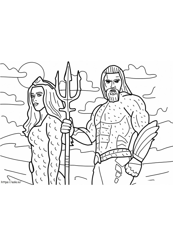 Aquaman And Mera coloring page