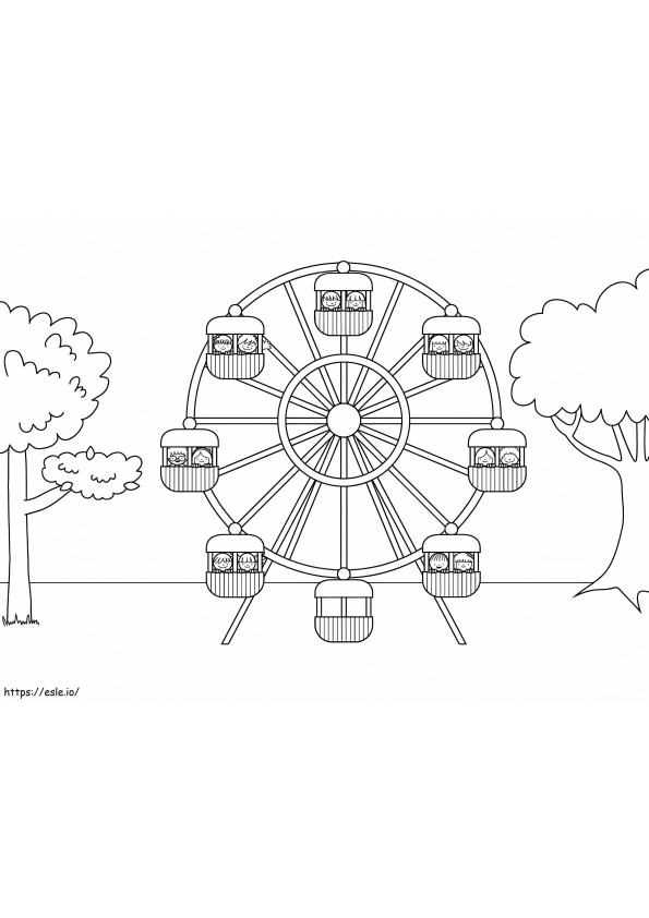 Free Ferris Wheel To Color coloring page