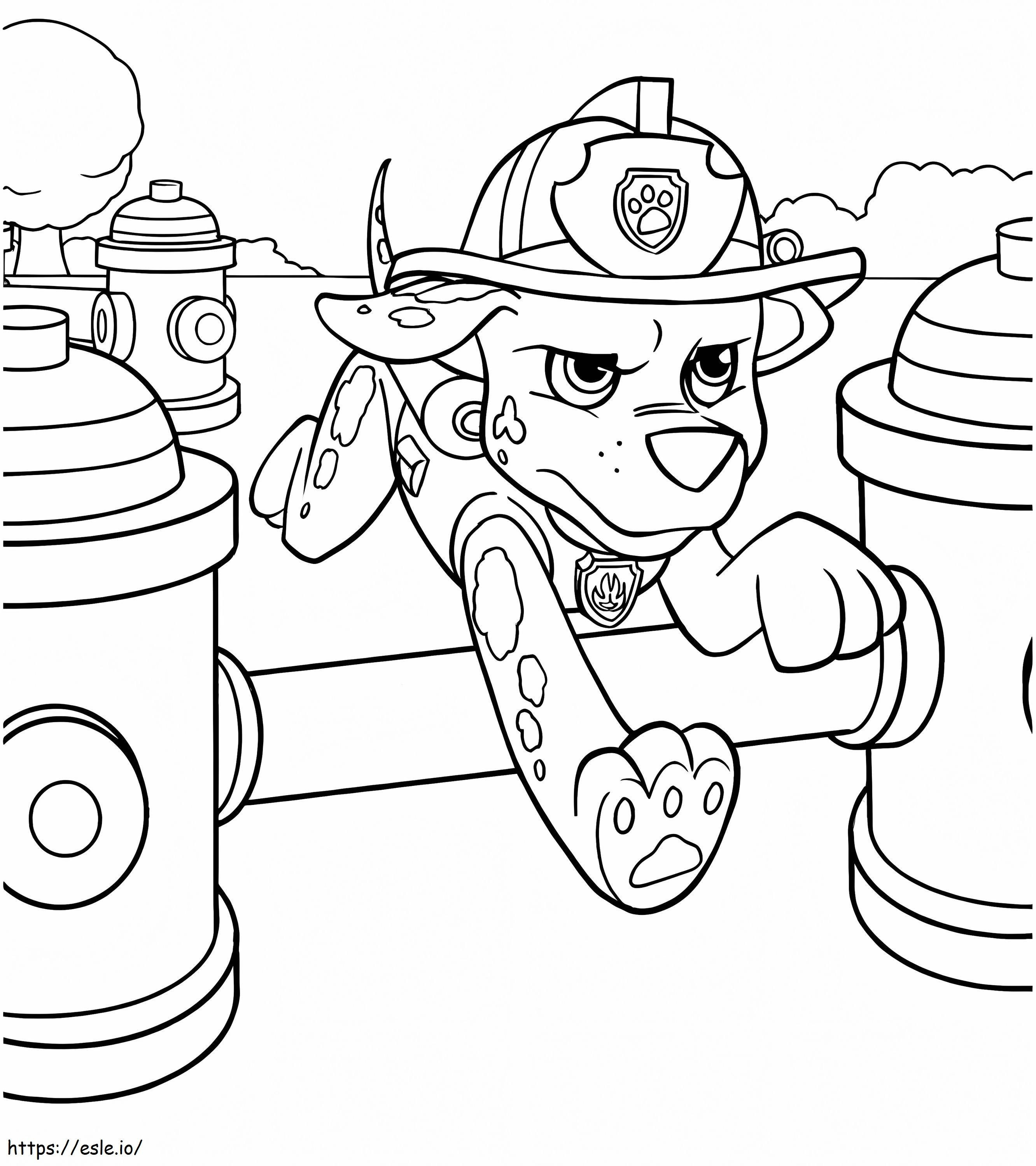 Marshall Paw Patrol Running coloring page