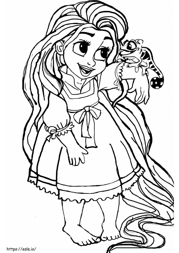Little Princess Rapunzel coloring page