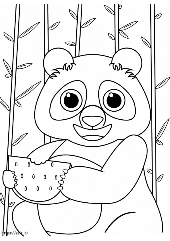 Panda che mangia anguria