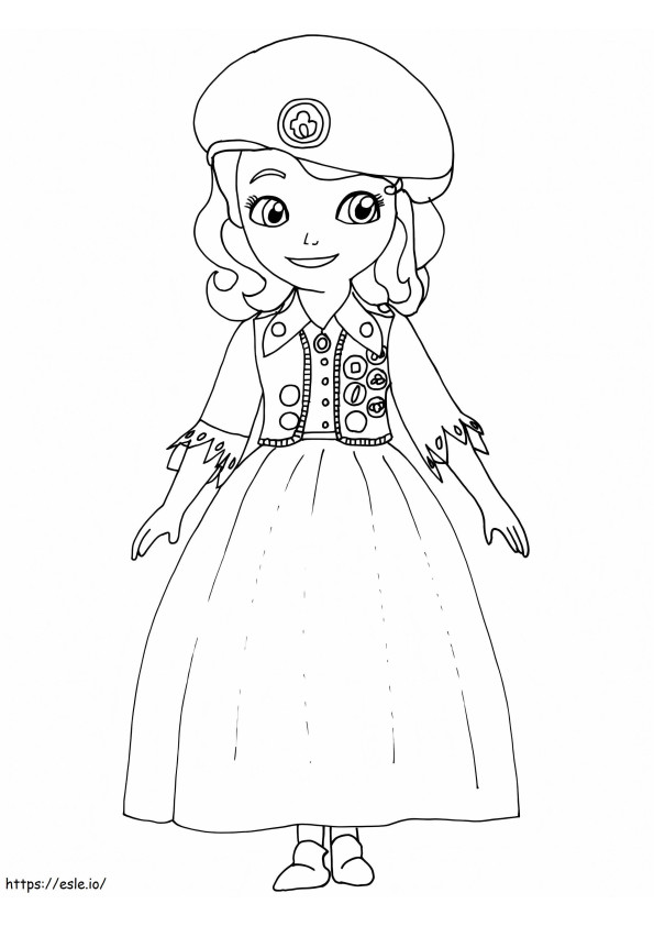 Coloriage Adorable princesse Sofia 3 à imprimer dessin