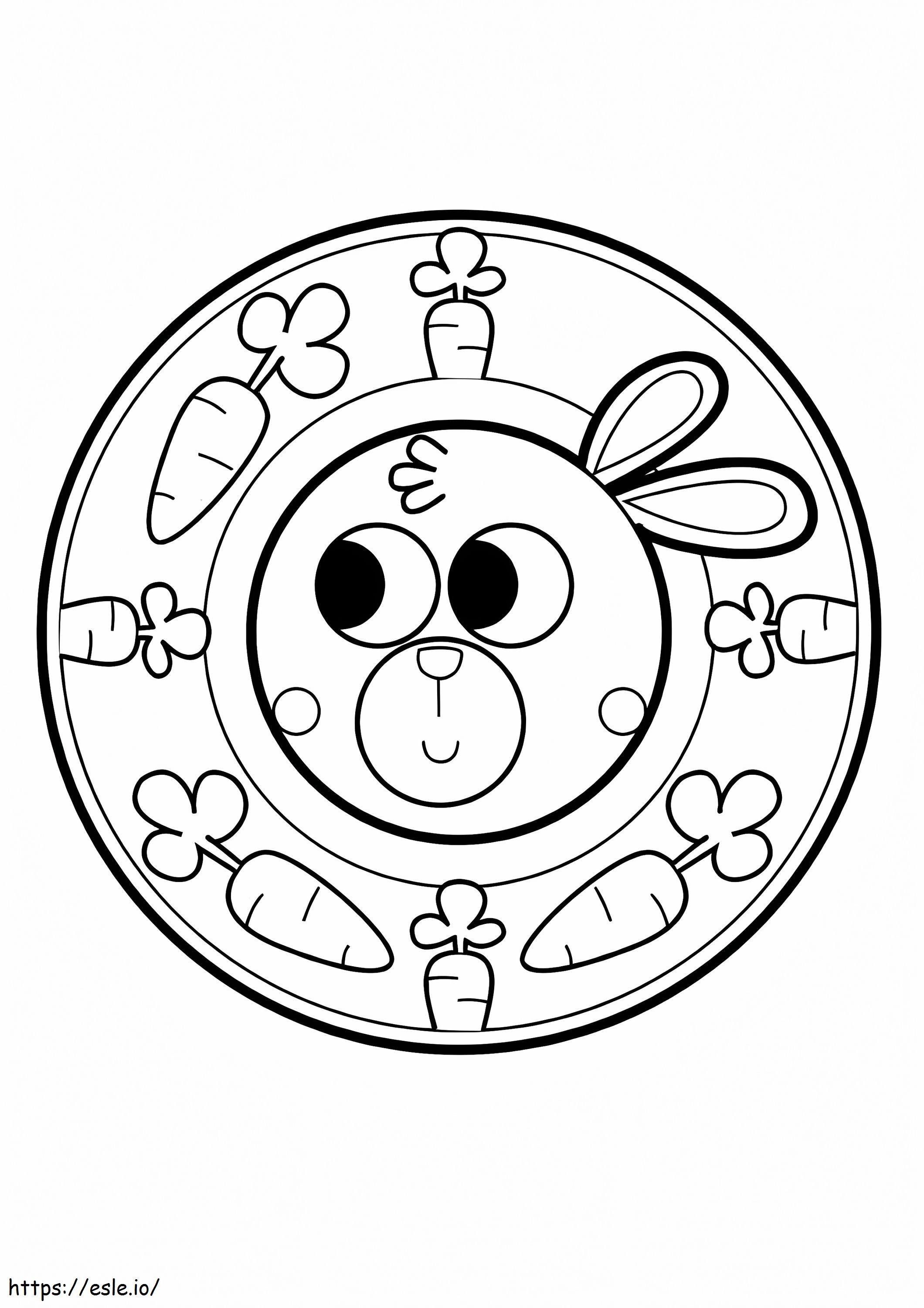 Rabbit Mandala For Little Ones coloring page