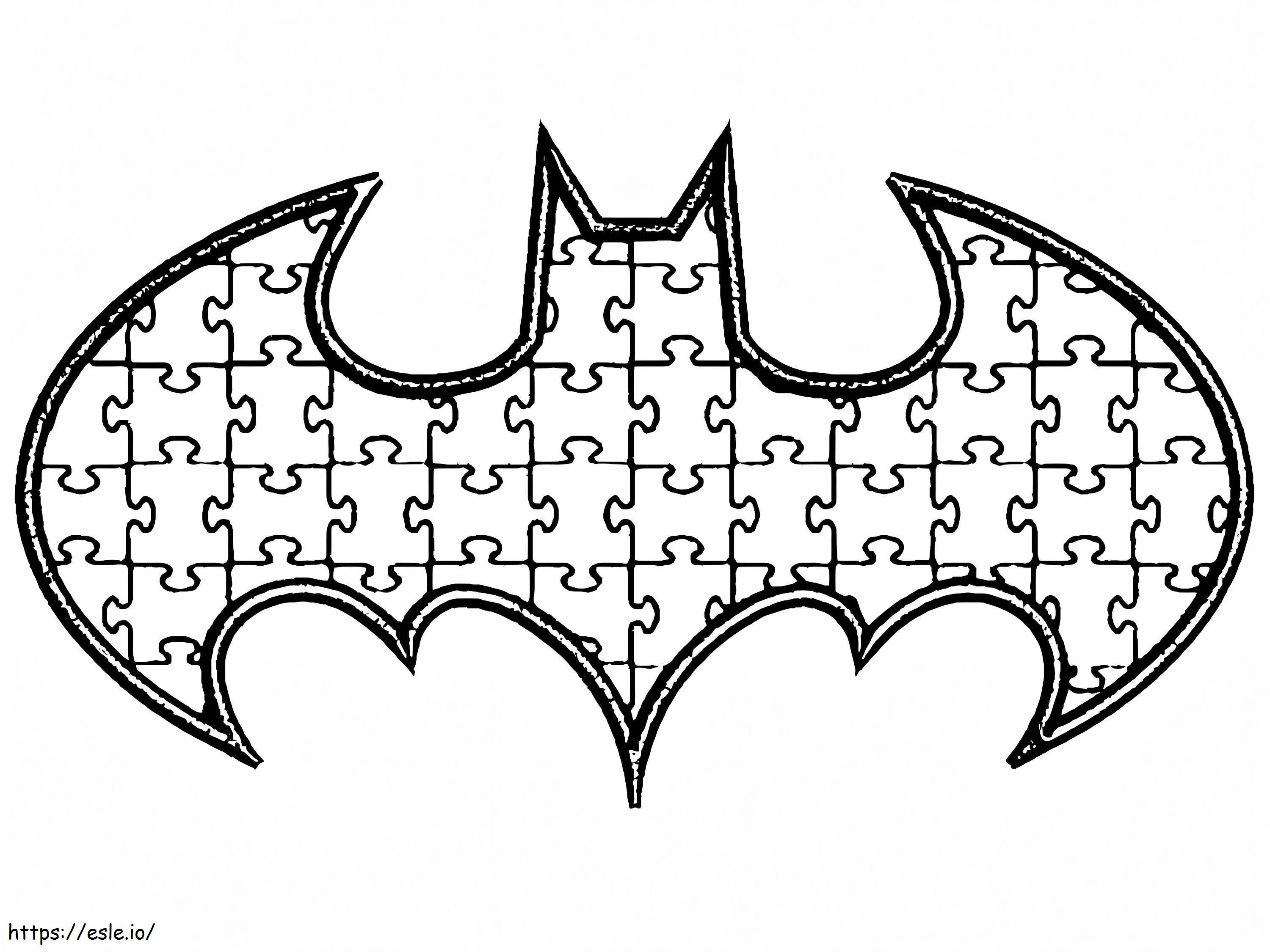 Coloriage Sensibilisation à l'autisme Batman à imprimer dessin