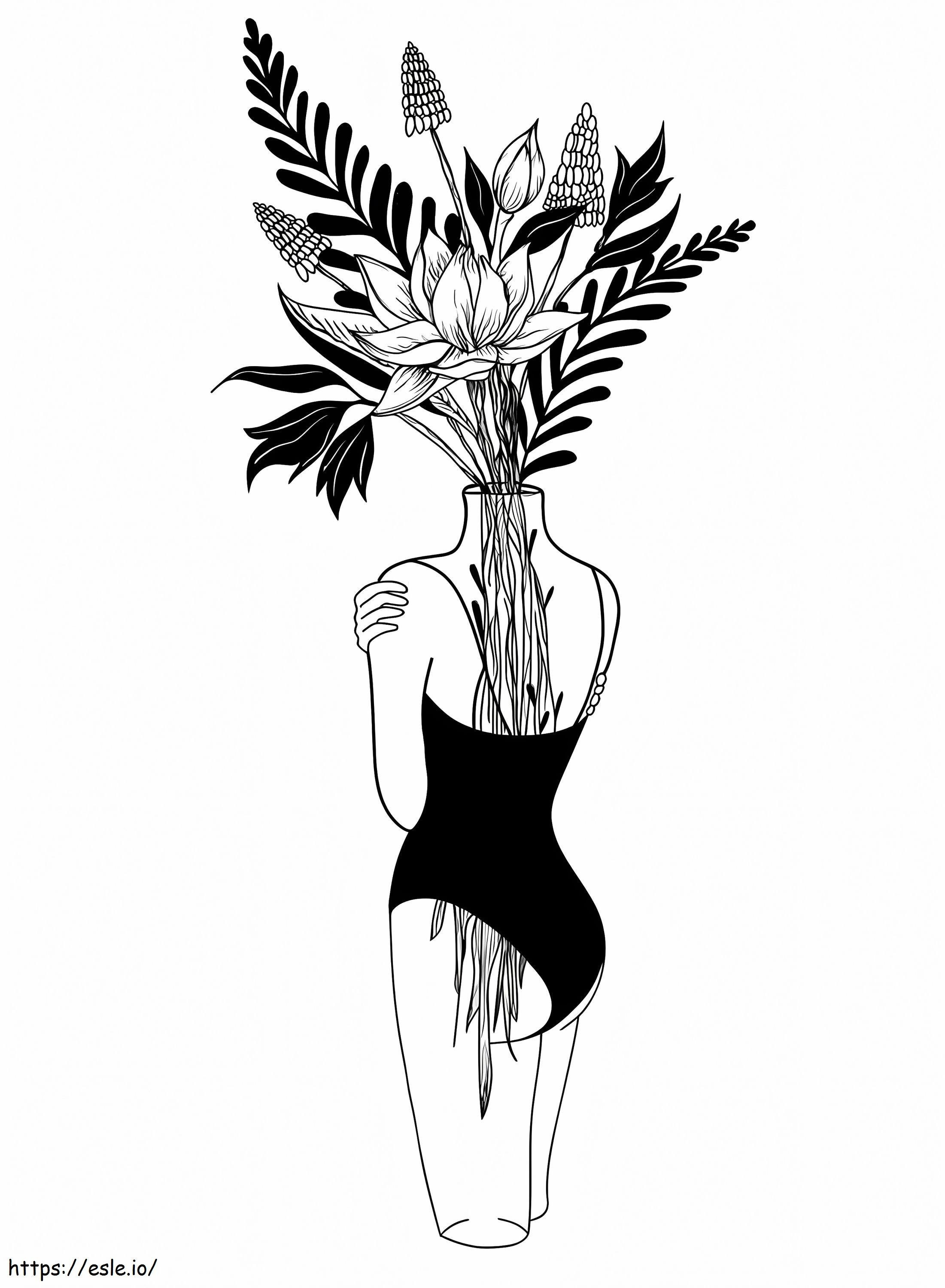 Head Of Flowers Tumblr coloring page