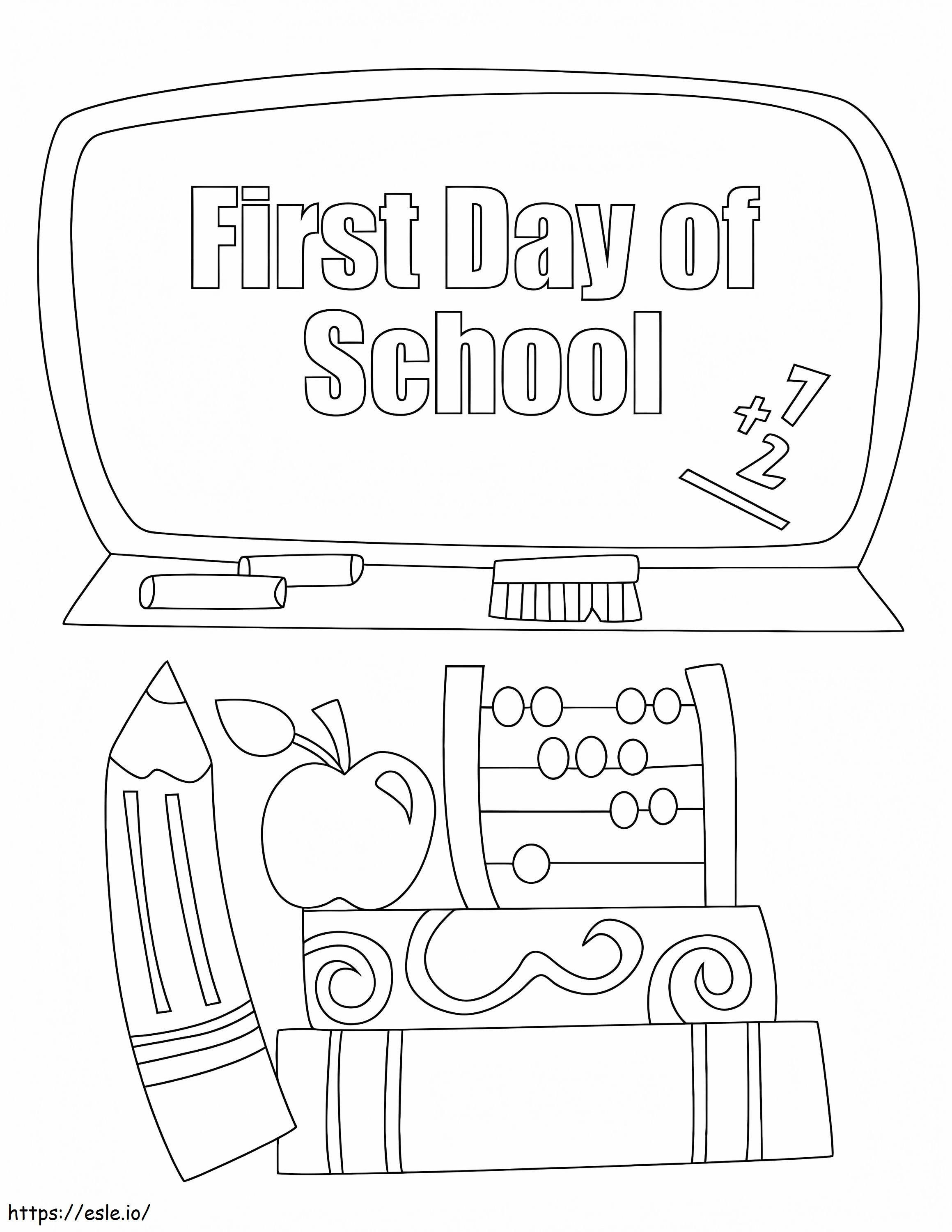 First Day Of School 2 coloring page