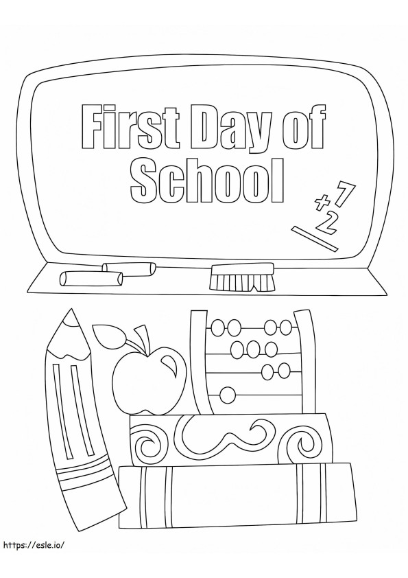 First Day Of School 2 coloring page