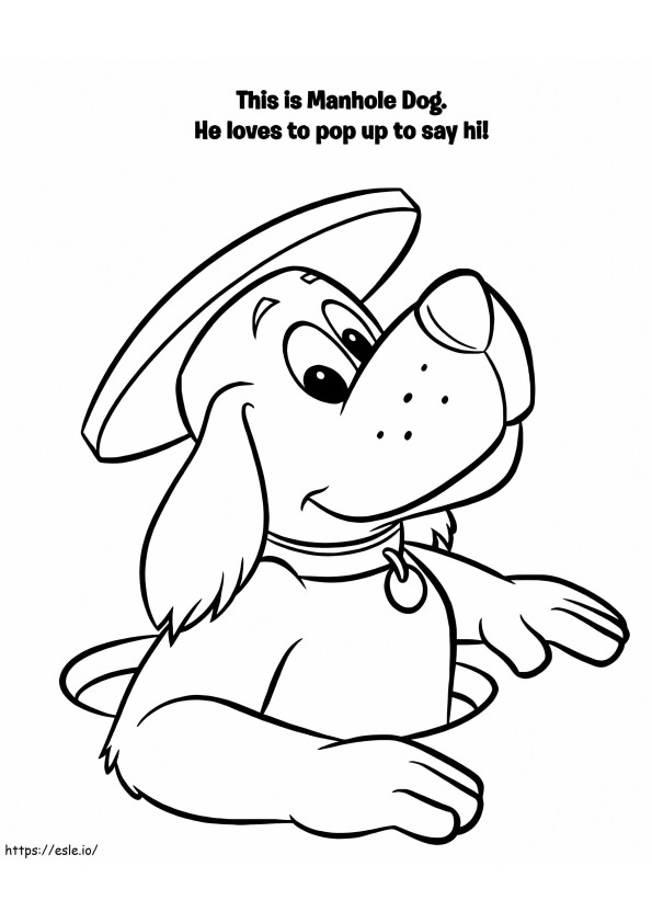 Manhole Dog From Go Dog Go coloring page