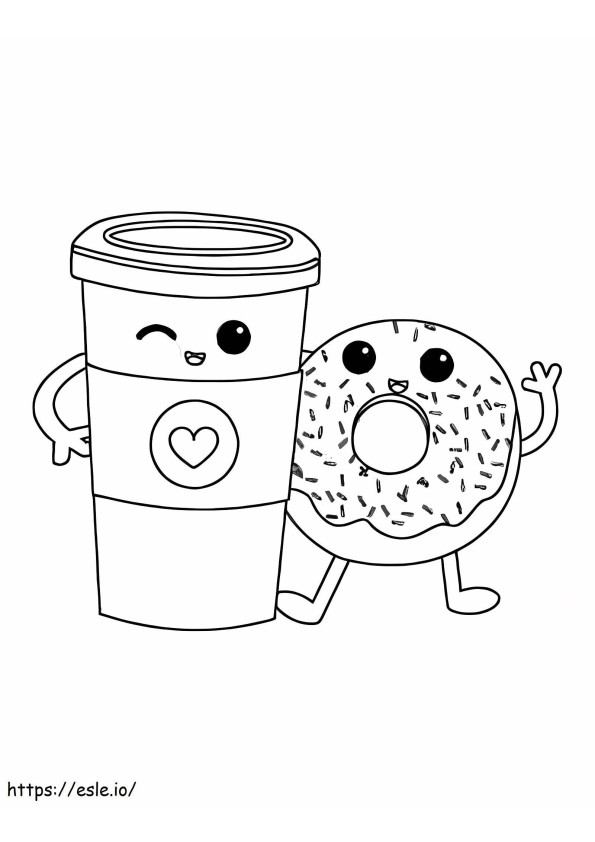 Donut And Drink Fun coloring page