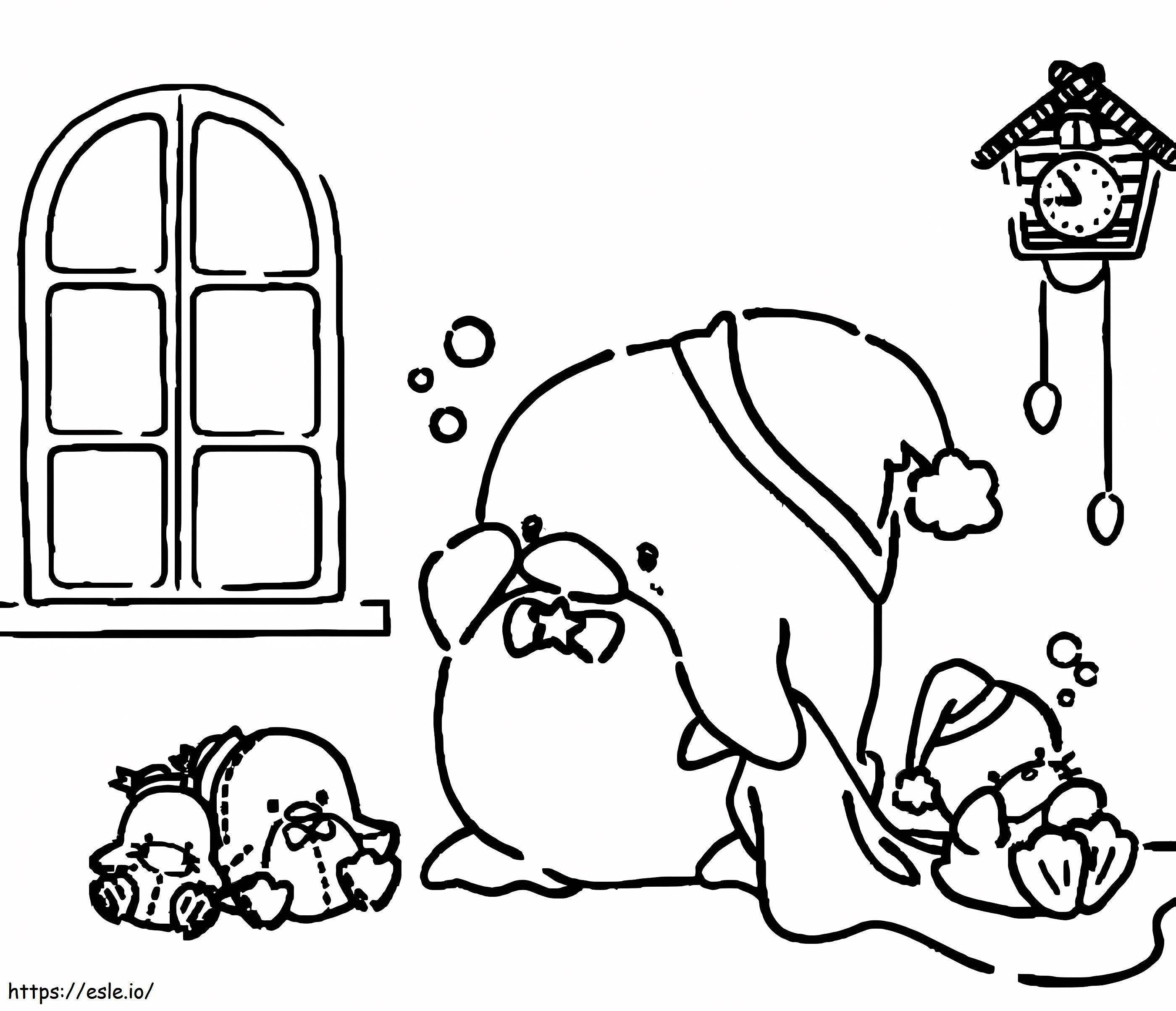 クリスマスのタキシードサム ぬりえ - 塗り絵
