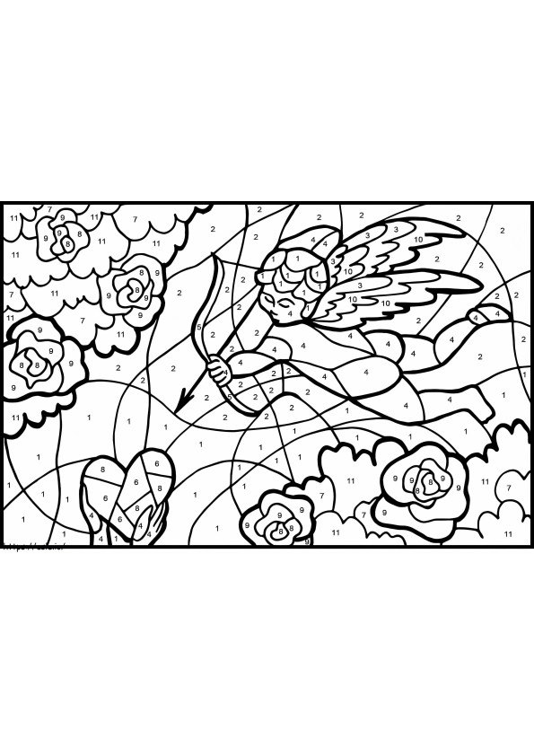Angel Cupid Color By Number coloring page