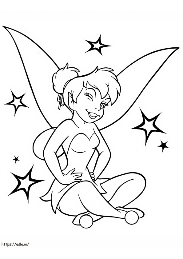 Smiling Tinkerbell coloring page