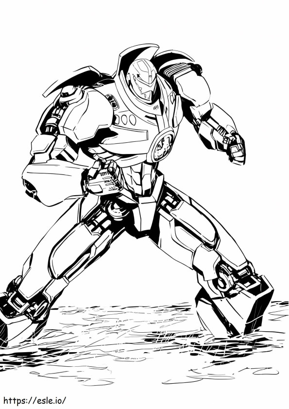 Jaeger Fighting coloring page