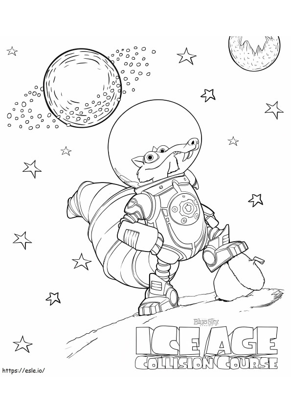 Scrat From Ice Age Collision Course coloring page