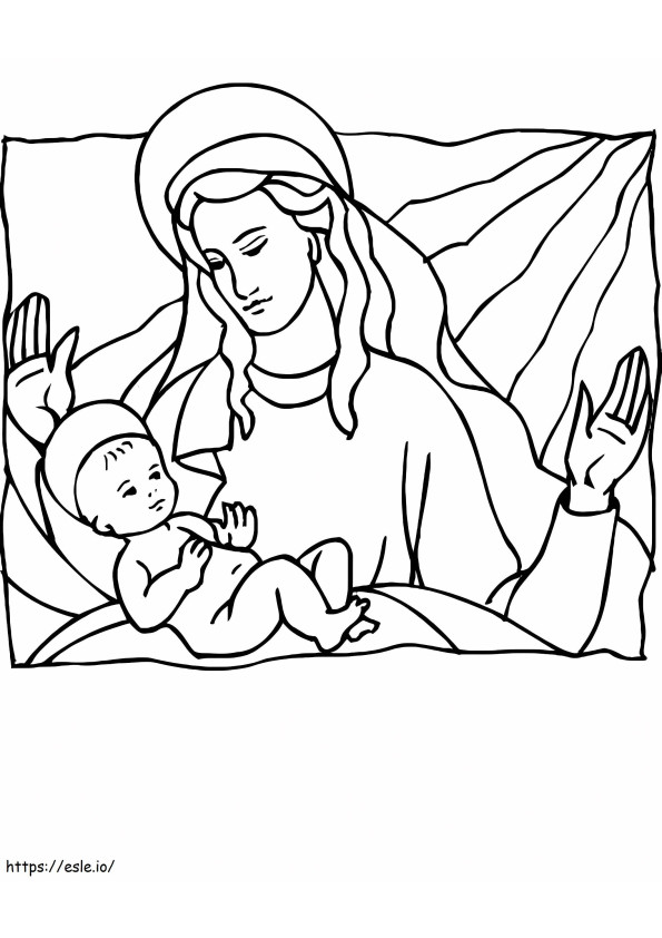 Kis Jézus születése kifestő