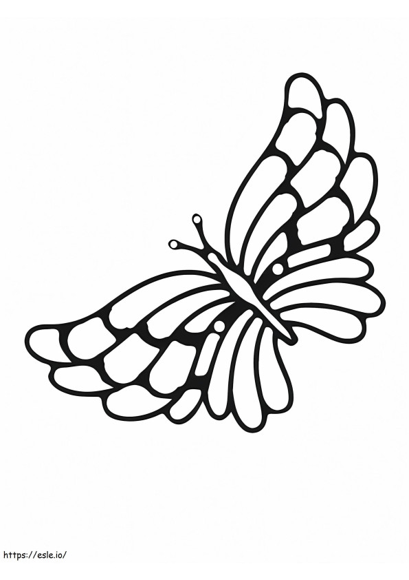 Söpö ja yksinkertainen perhonen värityskuva