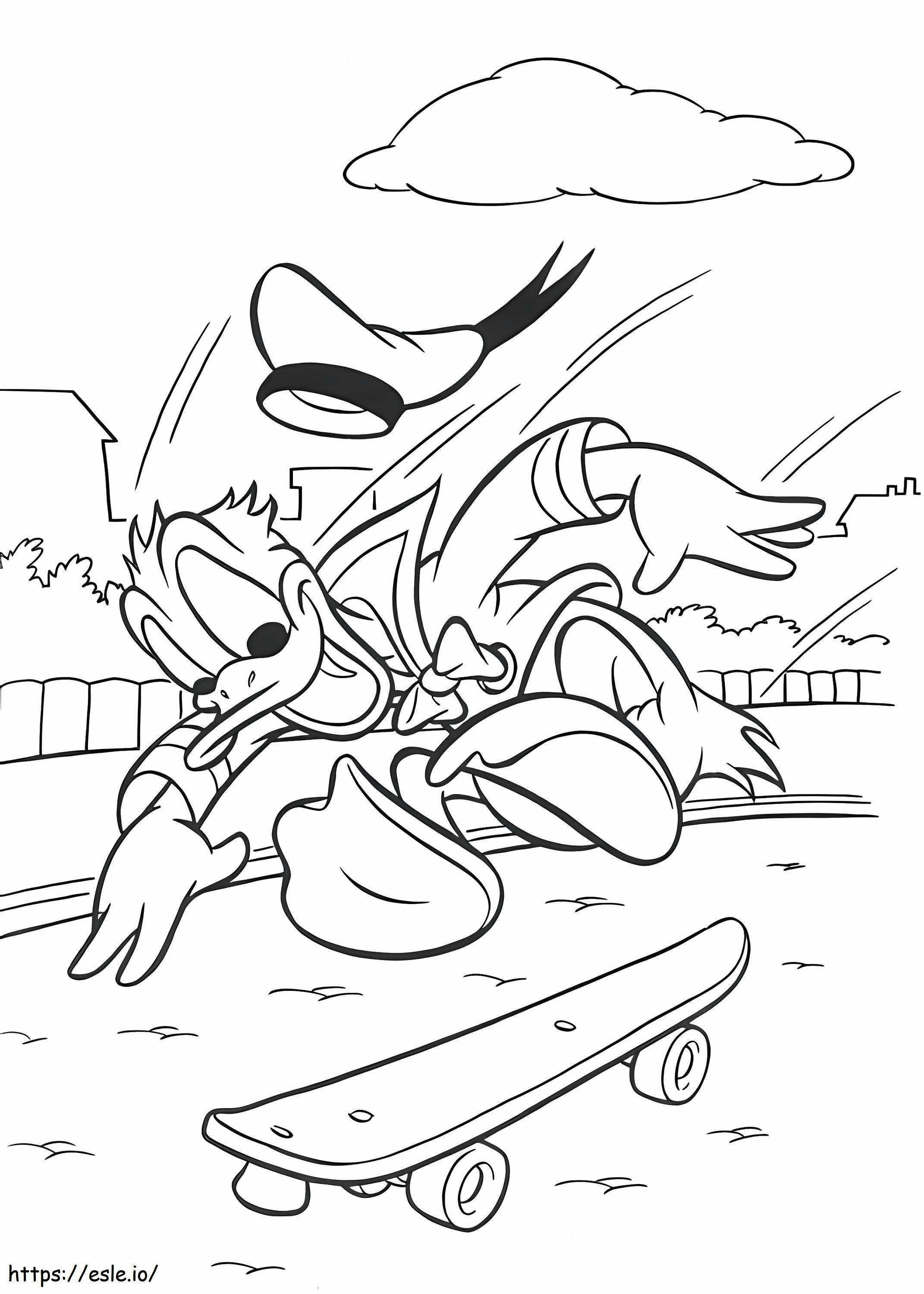 1534756643 Donald Skateboarding A4 coloring page