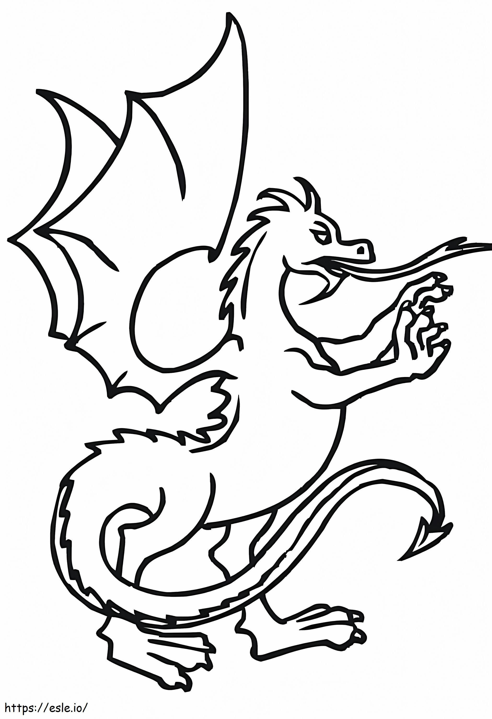 Coloriage Dragon de Feu Debout à imprimer dessin