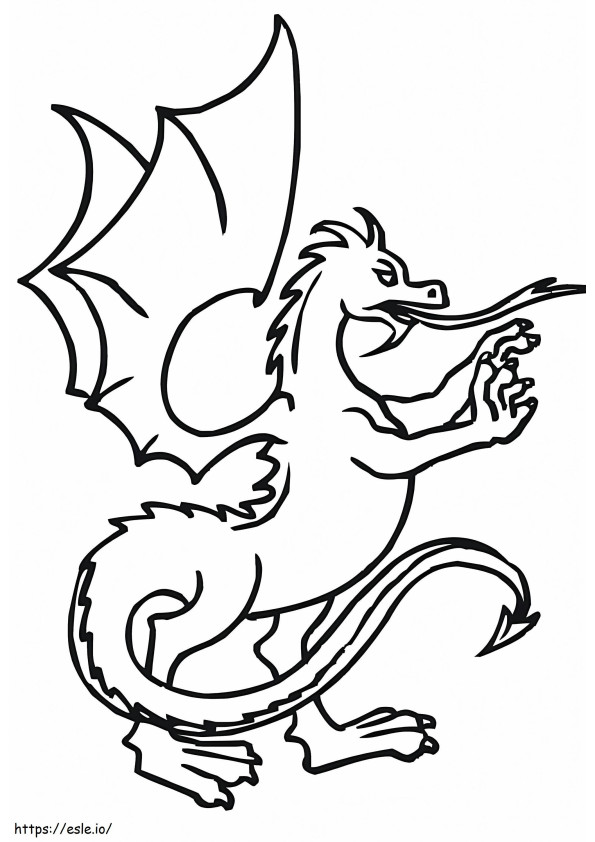 Coloriage Dragon de Feu Debout à imprimer dessin