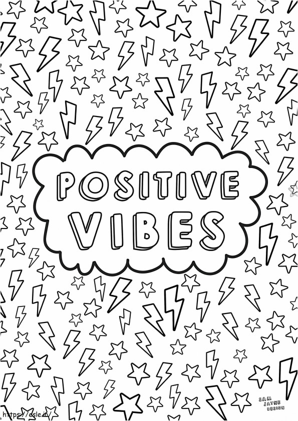 Positive Vibes VSCO Girl coloring page