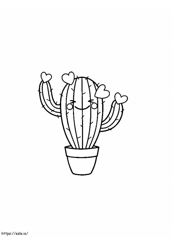 Adorable Cactus coloring page