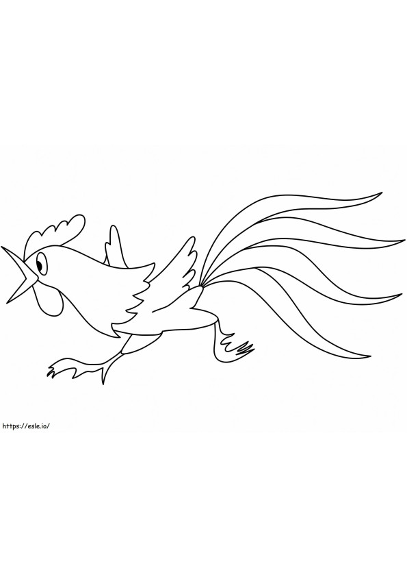 Running Rooster coloring page