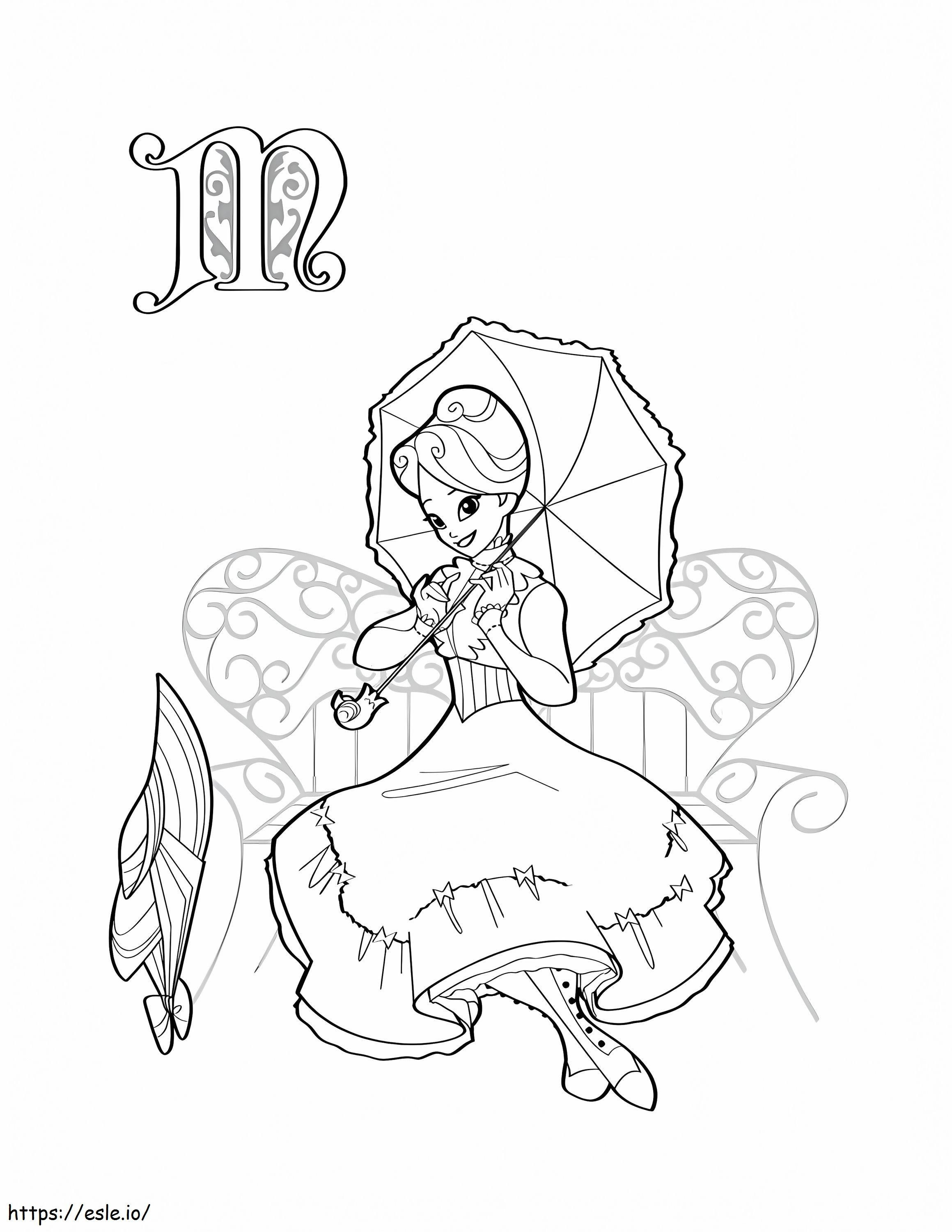 Cute Mary Poppins coloring page
