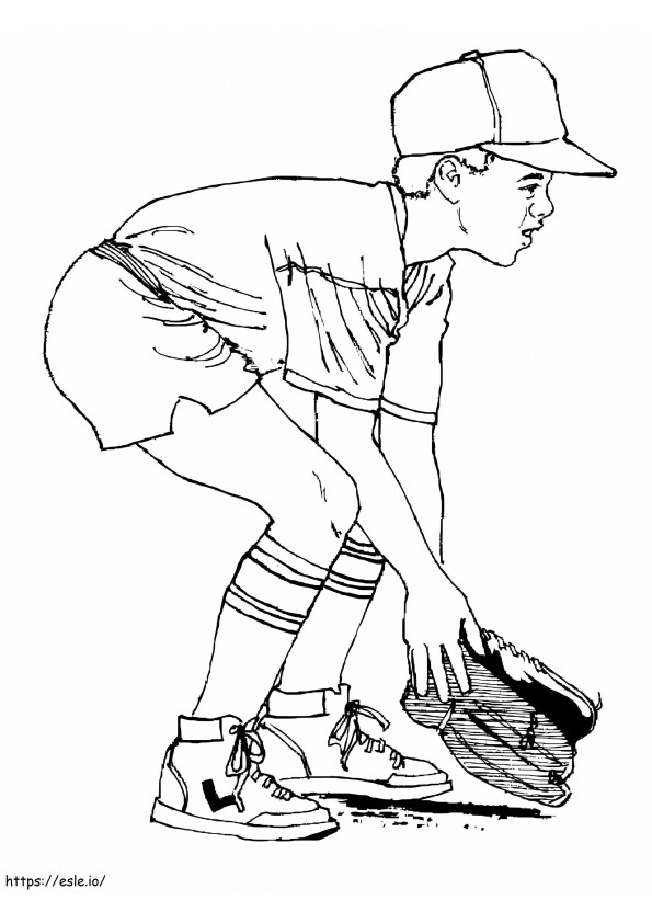 Coloriage Garçon jouant au baseball à imprimer dessin