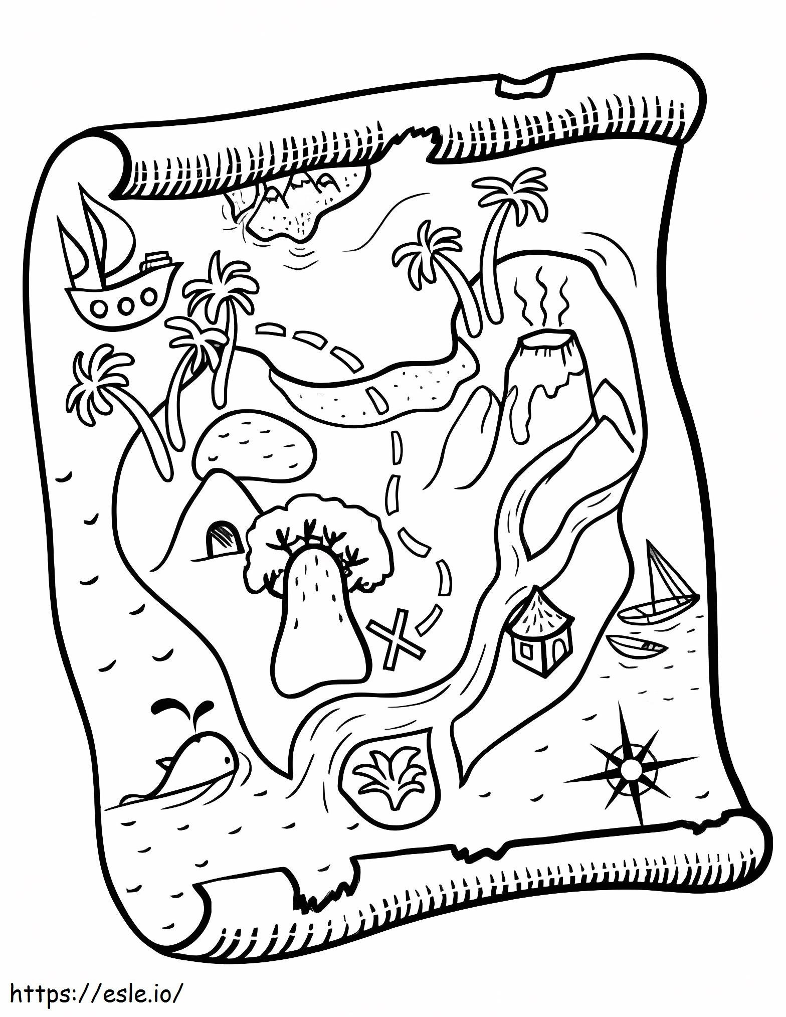 Treasure Map 10 coloring page