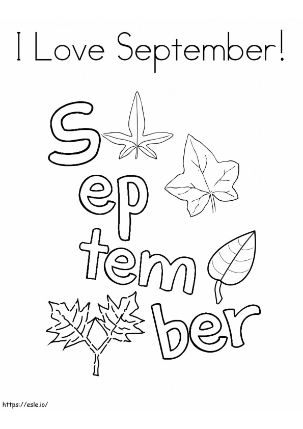 I Love September 1 coloring page