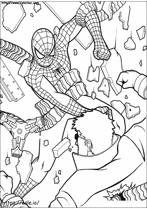 Coloriage 1539743943 Spiderman le frappe à nouveau à imprimer dessin