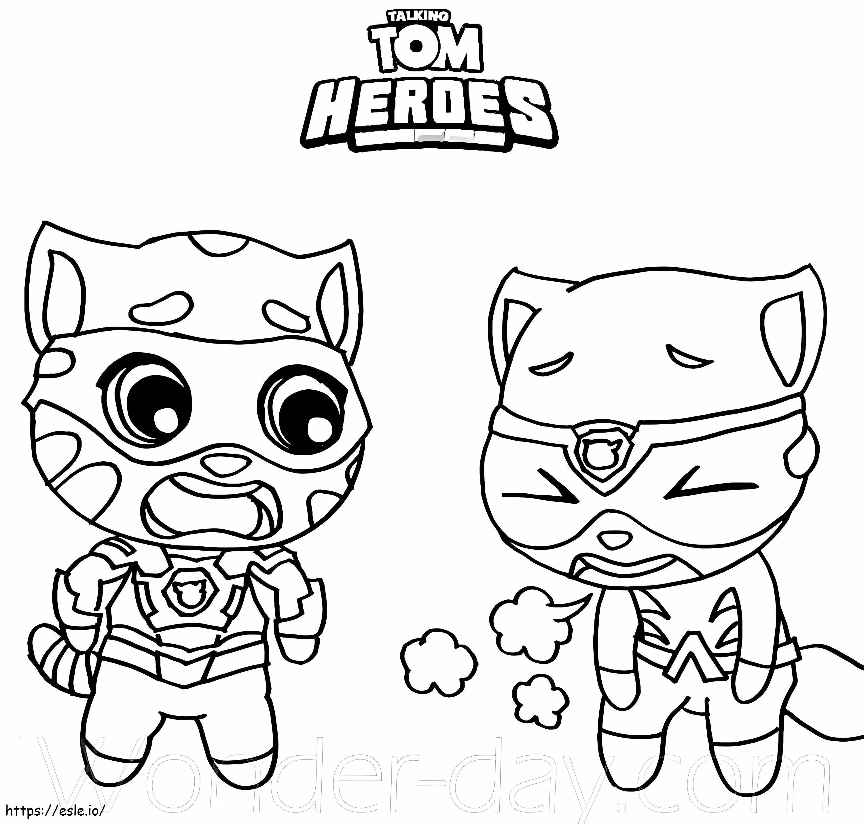 Tom y Ángela héroe para colorear