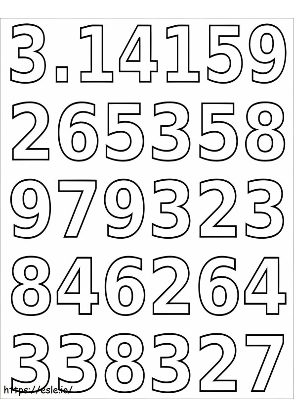 Coloriage Nombre de Pi à imprimer dessin